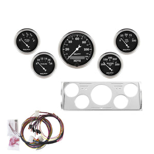 AutoMeter 7057-OTB Autometer 40-46 fits Chevrolet Truck 5 Gauge Dash Kit (MPH/FUEL/OILP/WTMP/BAT) - Old Tyme Black