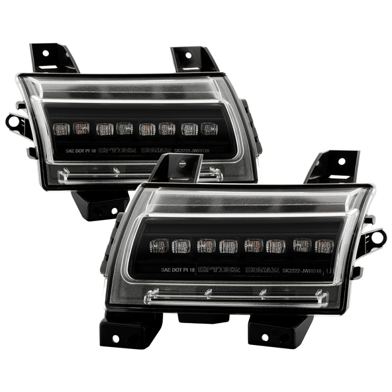 Spyder 5088543 18-20 fits Jeep Wrangler Front Fender LED Lights - Black (CCL-YD