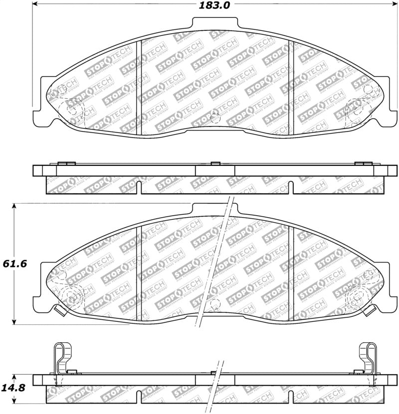 Stoptech 305.0749 Street Select Brake Pads - Rear