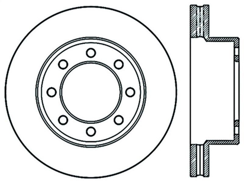 Stoptech 126.67072CSR 09-12 Dodge Ram 2500 PU 2WD/4WD / 09-12 Ram 3500 PU 4WD Slotted Right Front CRYO Brake Rot