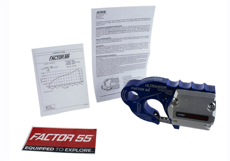 fits Ford Racing M-1821-UHB Factor 55 UltraHook w/Rope Guard - Blue