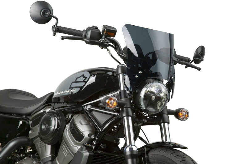 National N2831-002 Cycle Fits up to 48 mm. O.D. Mohawk Black Hardware/Straight Bracket/Windshield - Dark Tint