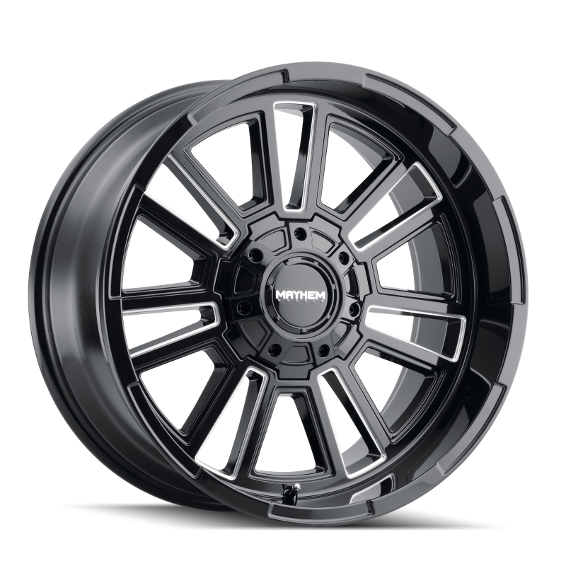 Mayhem 8115-2137BM 8115 fits Apollo 20x10 / 6x135 BP / -19mm Offset / 106mm Hub Black w/ Milled Spokes Wheel