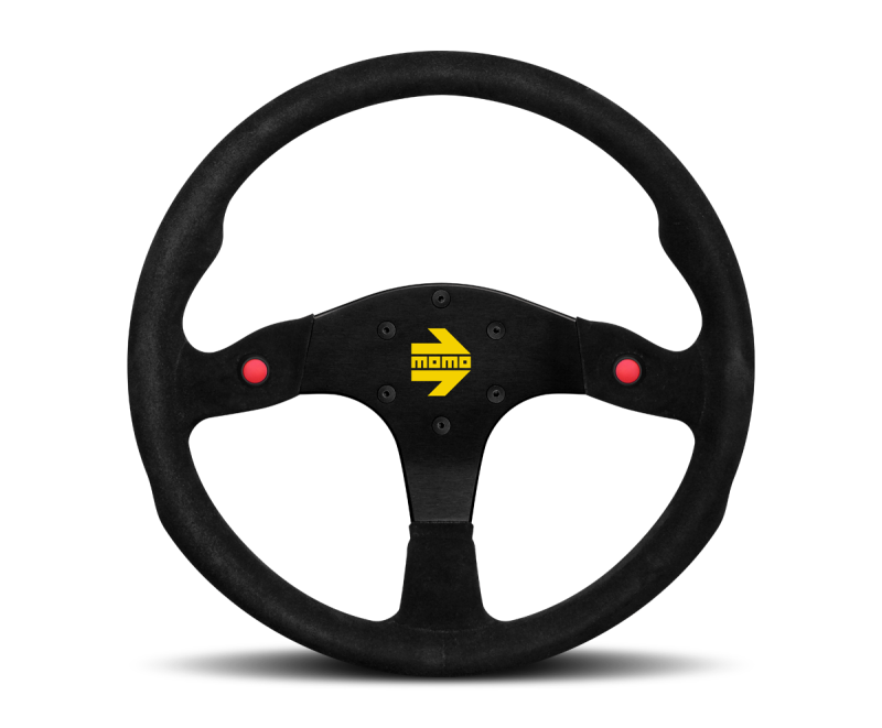 Momo R1980/35S MOD80 Steering Wheel 350 mm - Black Suede/Black Spokes