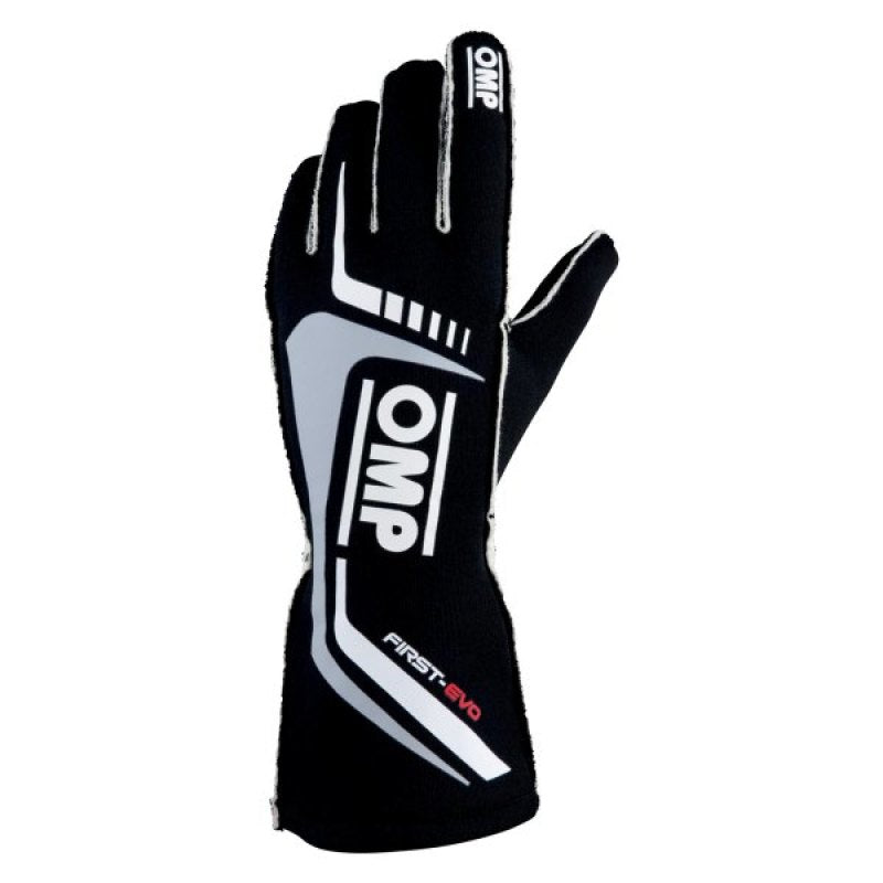 OMP IB0-0767-A01-071-L First Evo Gloves Black - Size L (Fia 8856-2018)