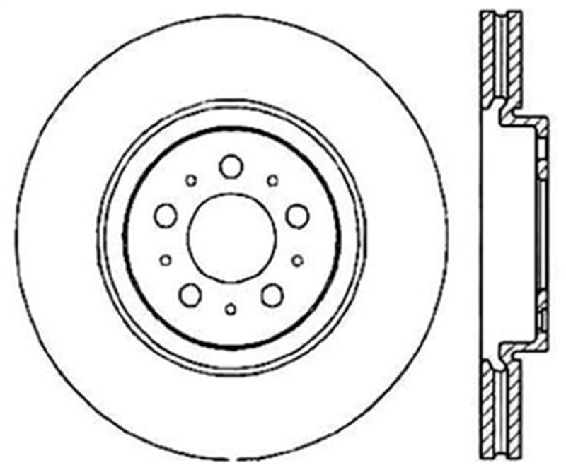 Stoptech 126.39035CSR 04-07 Volvo S60 / 04 -07 Volvo S70 Cyro Sport Slotted Front Right Rotor