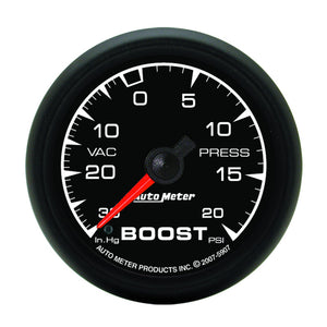 AutoMeter 5907 Autometer ES 52.4mm 30 In. HG/20 PSI Vacuum/Boost Gauge