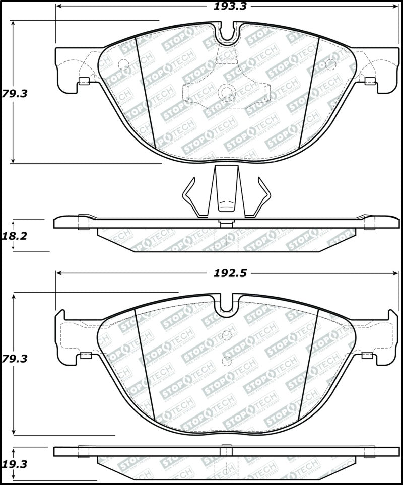 Stoptech 305.1409 11-13 BMW 535i Street Select Front Brake Pads