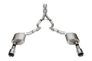 CORSA Performance 21271 Corsa 24+ fits Ford Mustang GT Conv. Xtreme Cat-Back Ex. Sys. 3.0in Dual Rear Ex w/4.5in StraightCut Tips