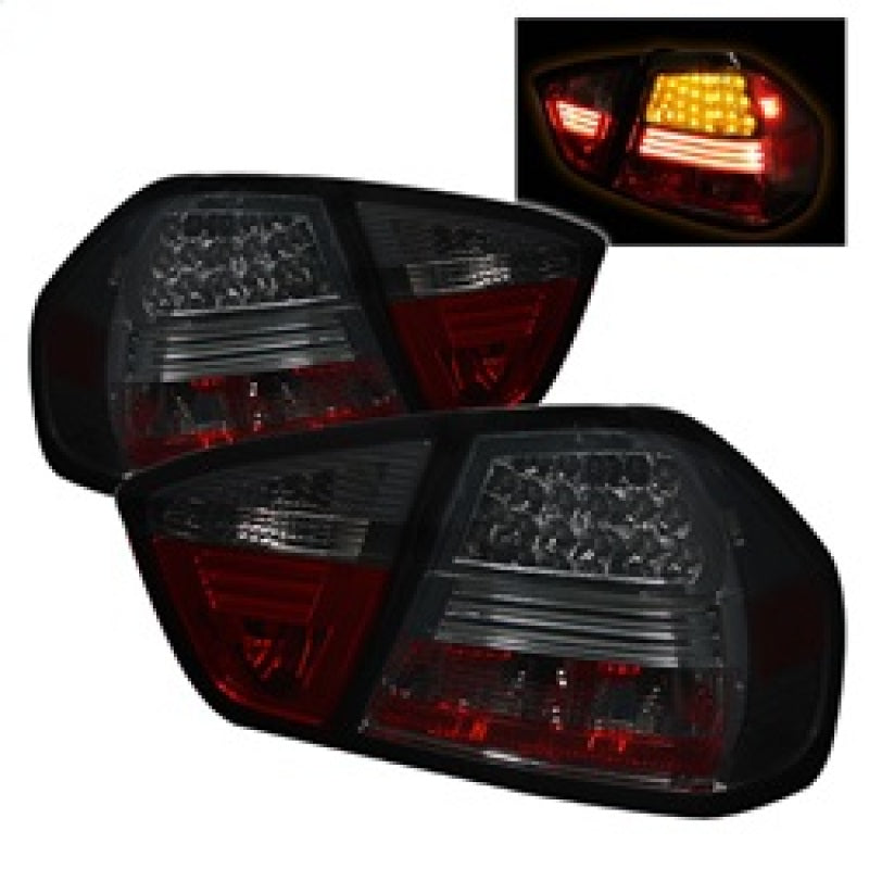 Spyder 5000927 fits BMW 06-08 E90 3-Series 4Dr LED Tail Lights Smoke ALT-YD-BE9