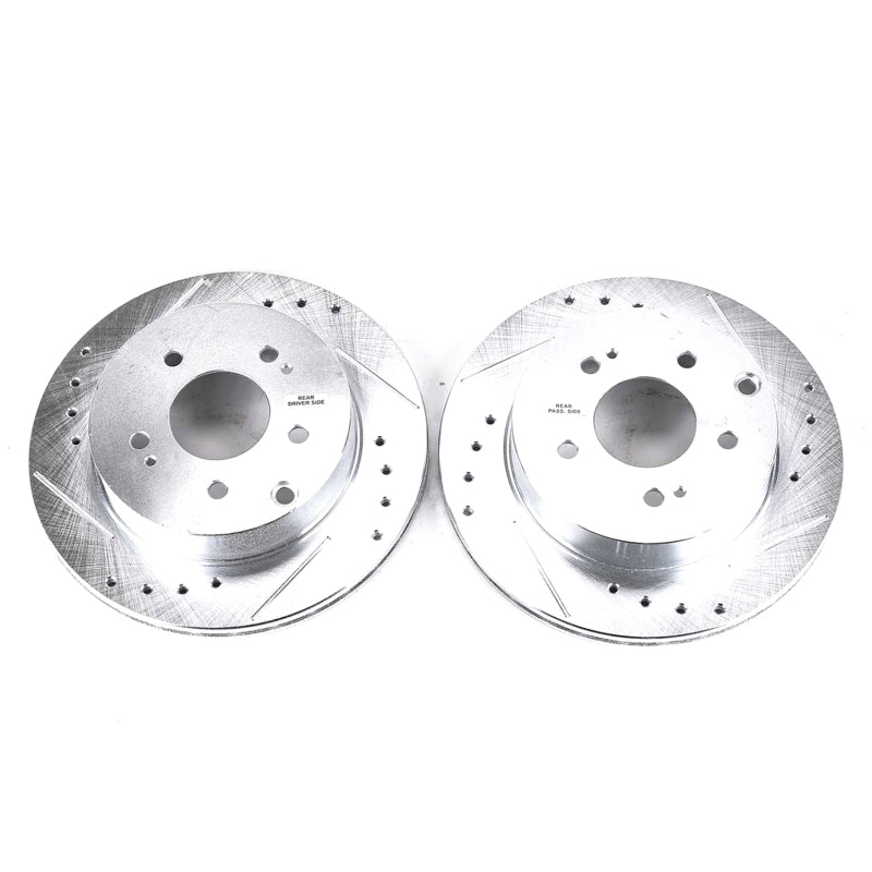 PowerStop fits Mitsubishi 06-12 Eclipse Rear Evolution Drilled & Slotted Rotors