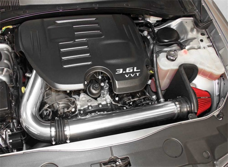 Spectre 9028 11-17 fits Challenger/Charger 3.6L Air Intake Kit - Polished w/Red Filter