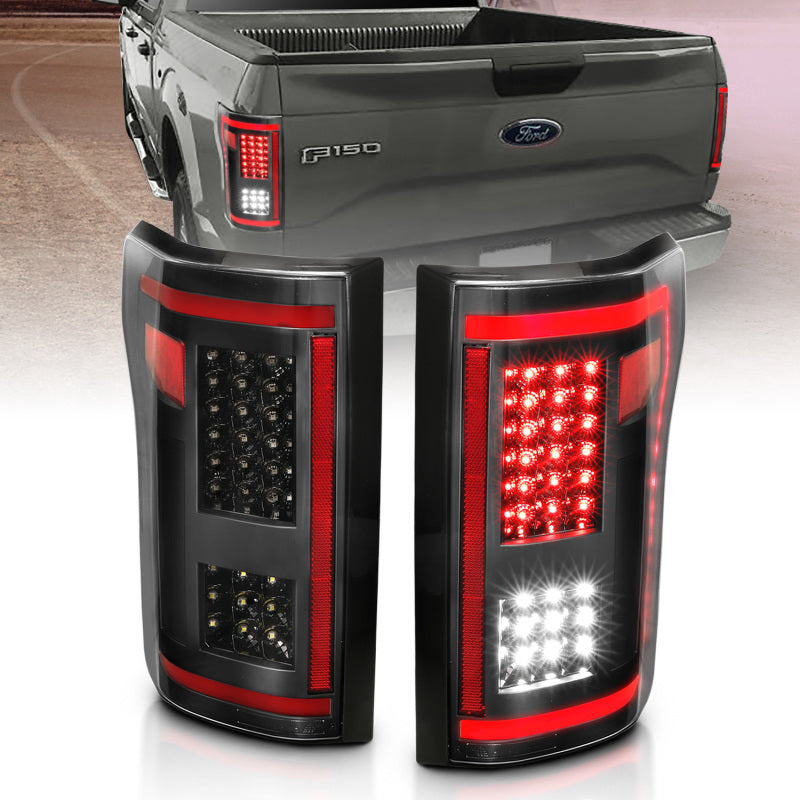 ANZO 311293 fits Ford 15-17 F-150 LED Taillights Black w/ Sequential