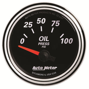 AutoMeter 1228 Autometer Designer Black II 52mm 100 PSI Oil Pressure Gauge