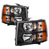 9032967 Xtune fits Chevy 07-13 Silverado Crystal Headlights w/ LED Black HD-JH
