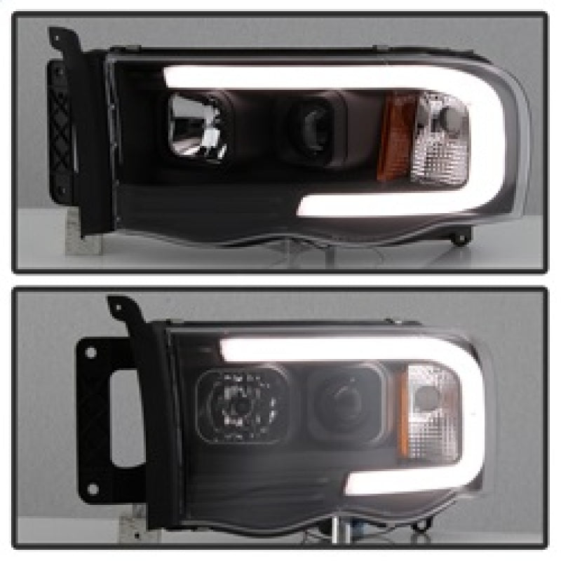 Spyder 5084606 fits Dodge 02-05 Ram 1500 Light Bar Projector Headlights - Black