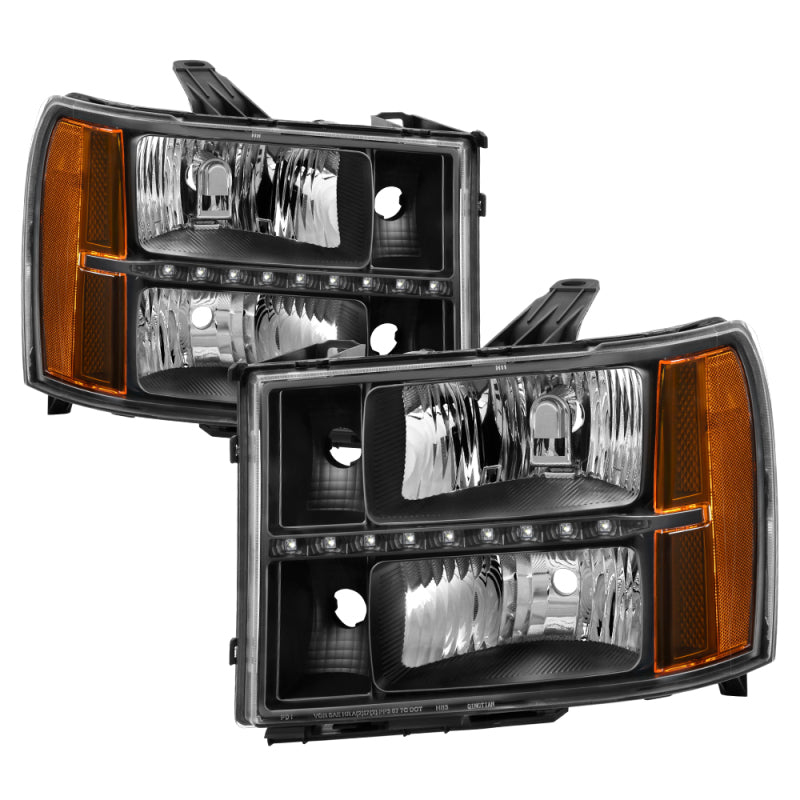 xTune 9037429 fits GMC Sierra 07-13 Headlights with Daytime LED Running Light -