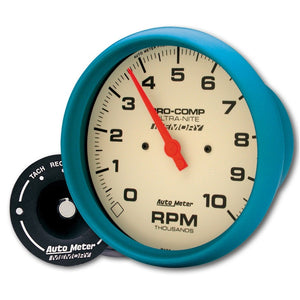 AutoMeter 4594 AutoMeter Gauge Tach 5in. 10K RPM In-Dash W/Peak Memory Glow In Dark Ultra-Nite
