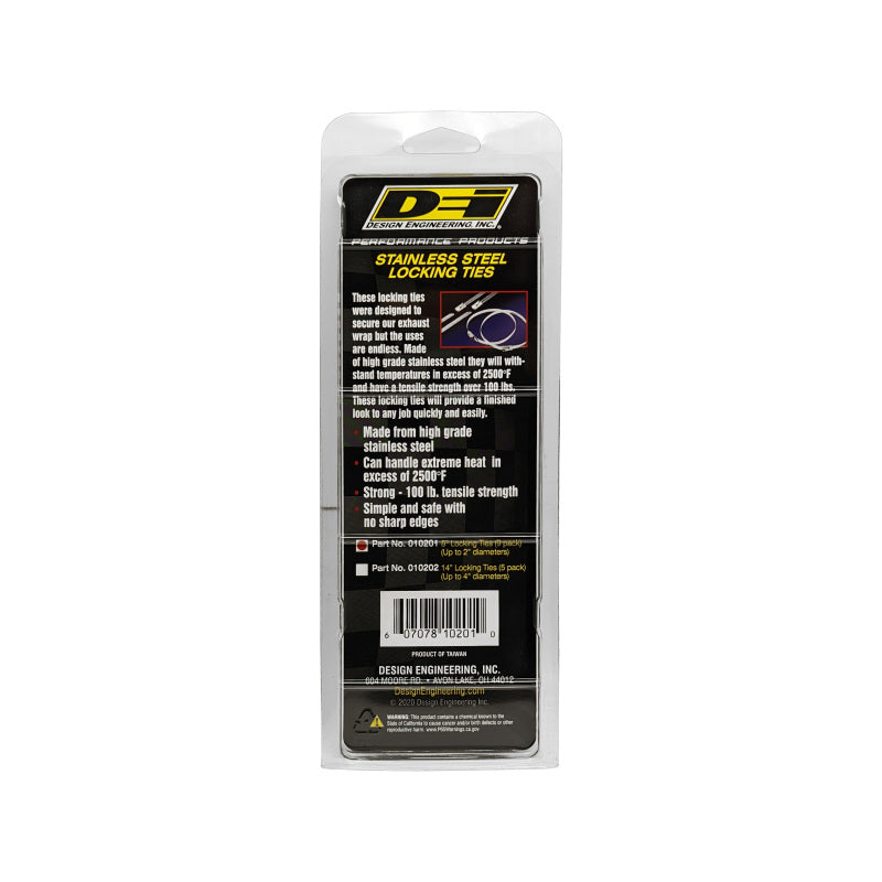 DEI  10201 Stainless Steel Locking Tie 8in - 8 per pack