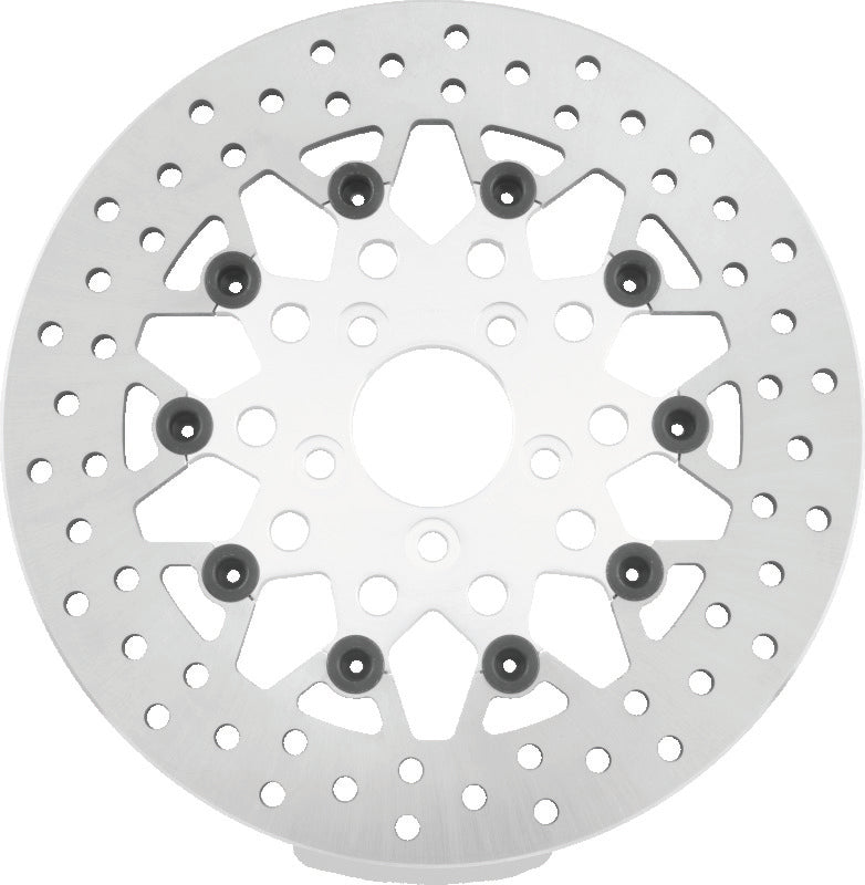 Twin Power 666828 08-Up FLH FLT Rear 11.8in Floating Rotor Mesh Silver
