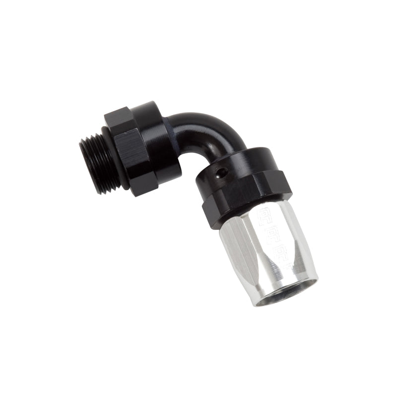 Russell 612473 Performance Hose End #8 Hose to #8 Radius Inlet Port 90 Deg Blk/Clr