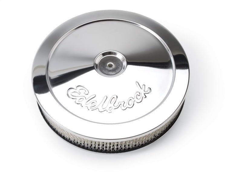 Edelbrock 1208 Air Cleaner Pro-Flo Series Round Steel Top Paper Element 10In Dia X 3 5In Chrome