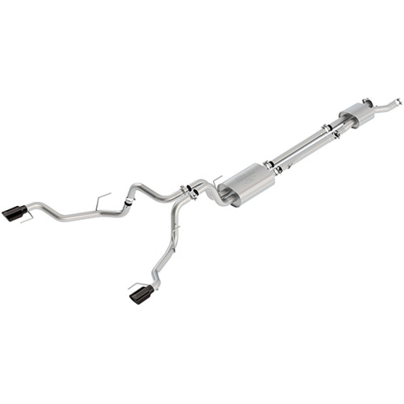 fits Ford Racing M-5200-F15RSB 2017 F150 Raptor 3.5L Sport Cat-Back Exhaust System Dual Rear Exit w/ Black Tips