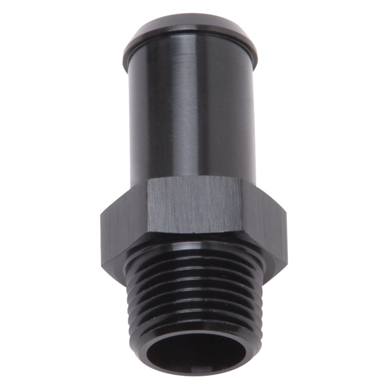 Edelbrock 8187 Hose End Straight 3/8In NPT to 5/8In Barb Black Anodize