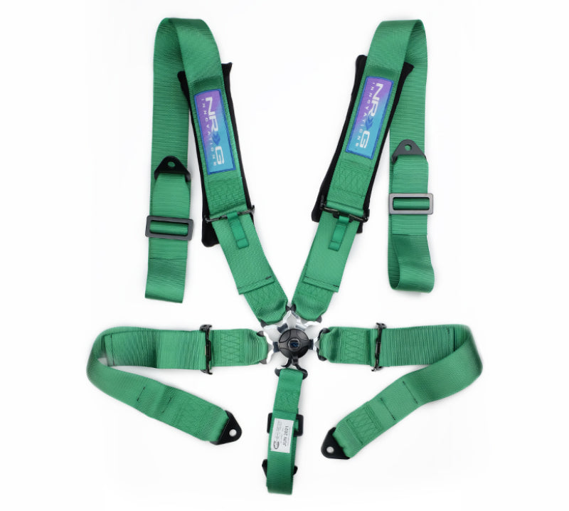 NRG SBH-B6PCGN 5PT 3in. Seat Belt Harness / Cam Lock - Green