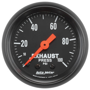 AutoMeter 2619 Autometer Z Series 2-1/16in 0-100 PSI Mechanical Exhaust Pressure Gauge