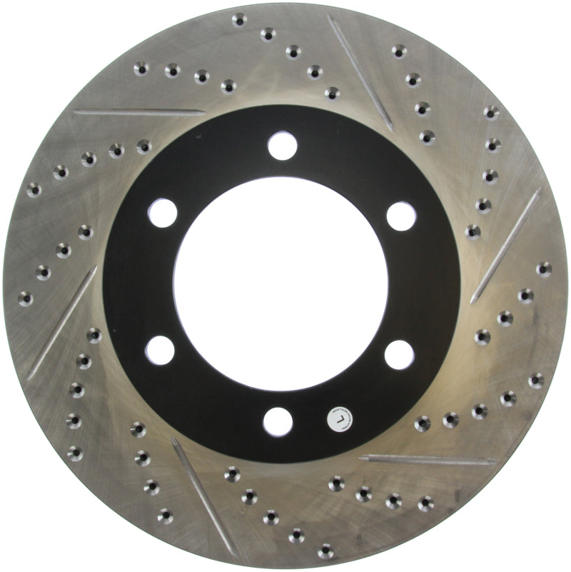 Stoptech 127.44118L 00-06 Toyota Tundra / 01-07 Toyota Sequoia Front Left Slotted & Drilled Rotor