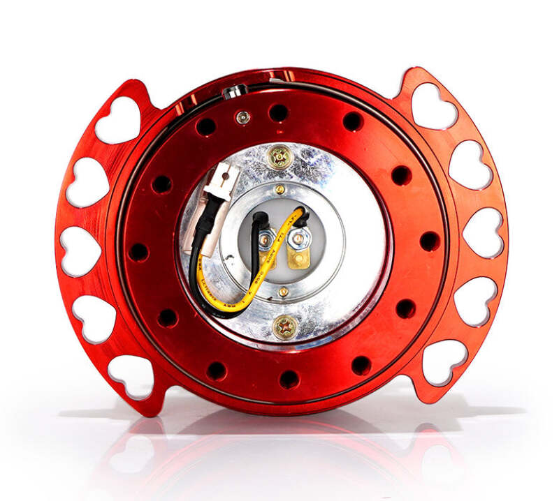NRG SRK-222RD-RD Quick Release Kit - Red Body/ Red Heart Cutout Ring