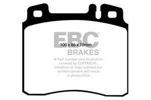 EBC UD689 98-99 fits Mercedes-Benz CL500 5.0 Ultimax2 Front Brake Pads