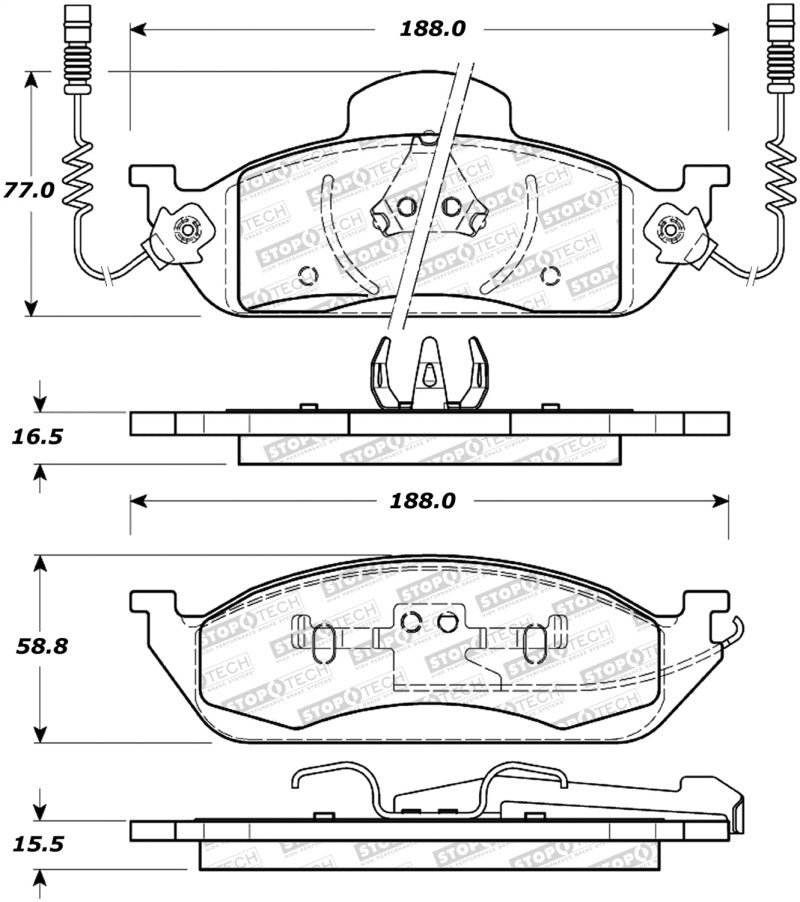 Stoptech 308.076 Street Brake Pads