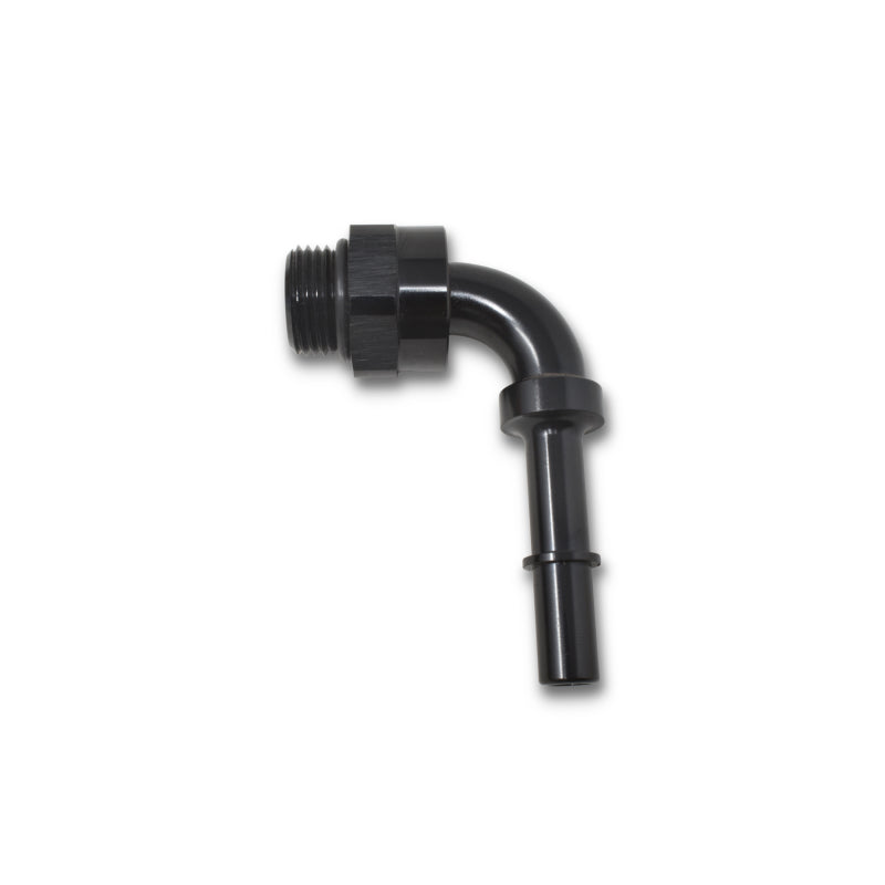 Russell 644063 Performance Adpt Fitting 3/8in SAE Qck Dis Male to #8 SAE Port Male Swvl End 90 Deg Blk Anod