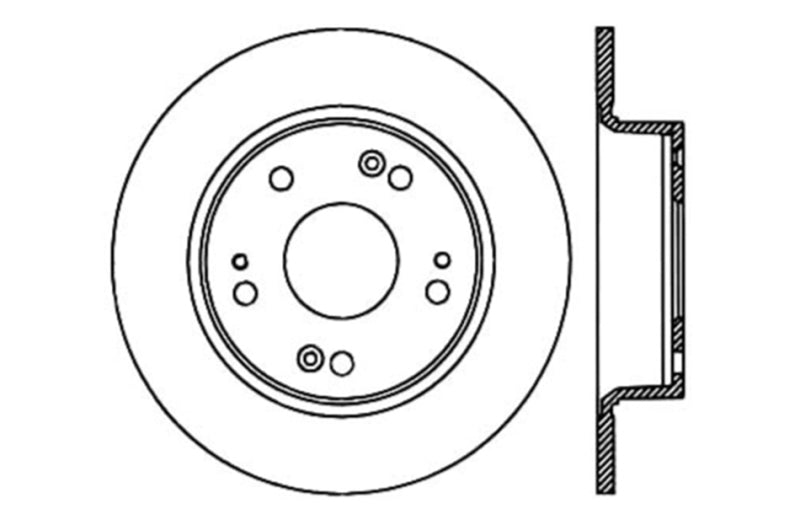 Stoptech 128.40068CL 05-17 Honda Accord / 16-17 HR-V / 09-14 Acura TSX Cryo Sport Drilled Rear Left Rotor