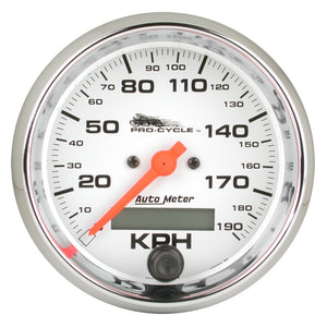 AutoMeter 19351 Autometer Pro-Cycle Gauge Speedo 3 3/4in 120 Mph Elec White