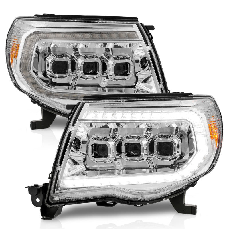 ANZO 111582 fits Toyota 05-11 Tacoma LED Projector Headlights w/Light Bar Swtchbk Seq. Chrome w/Initiation Light