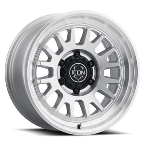 ICON Anza 17x8.5 5x150 25mm Offset 5.75in BS Silver Machined Wheel
