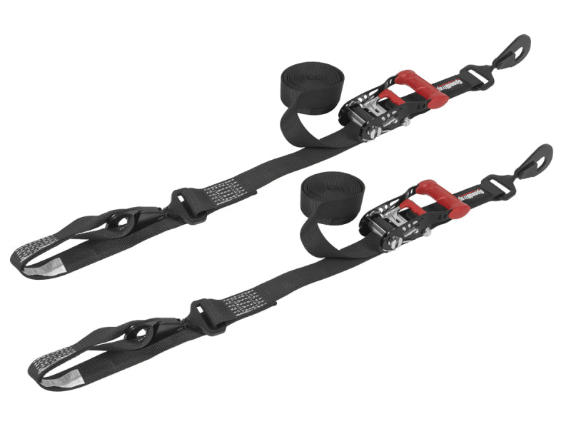 SpeedStrap 15221-2 1 1/2In x 10Ft Ratchet Tie-Down w/ Soft-Tie (2 Pack) - Black