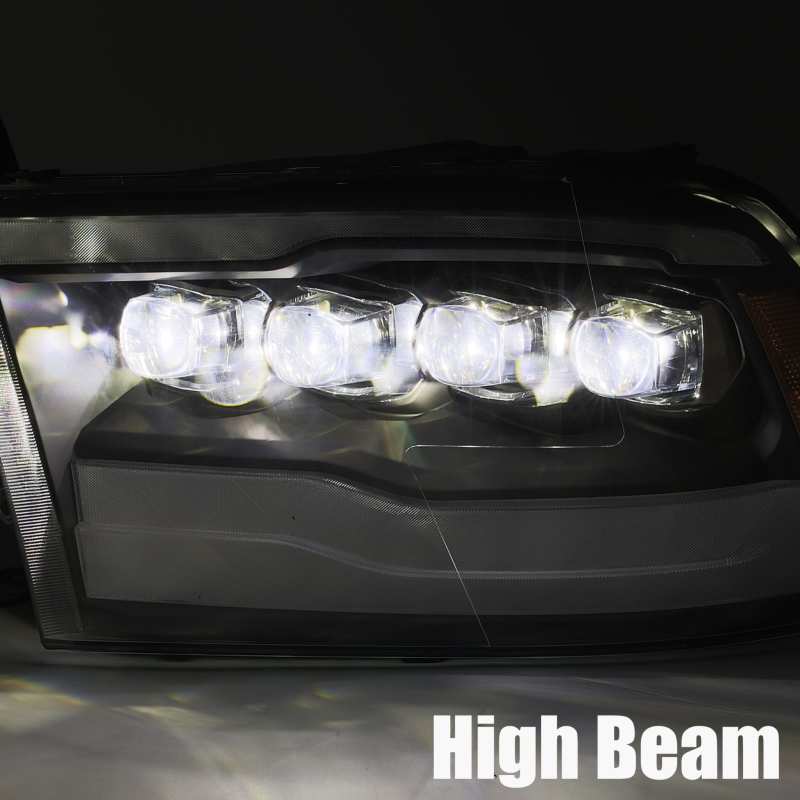 AlphaRex 880541 fits Dodge 09-18 Ram 1500HD NOVA LED Projector Headlights Plank Style Design Alpha Black w/DRL