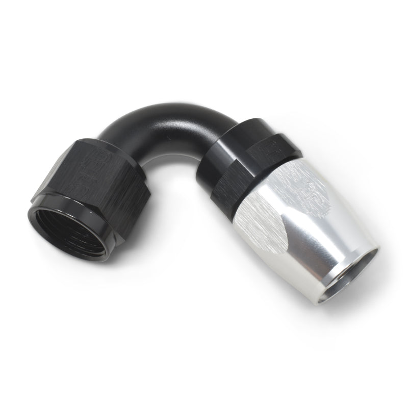 Russell 613403 Performance -6 AN Black/Silver 120 Degree Tight Radius Full Flow Swivel Hose End