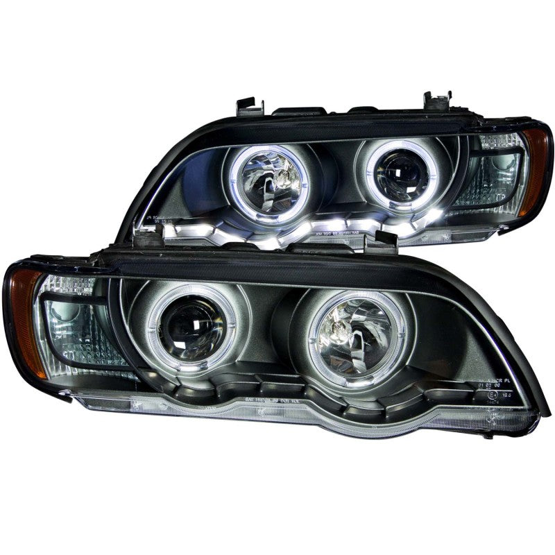 ANZO 121398 2003 fits BMW 00-20 X5 Projector Headlights w/ Halo Black