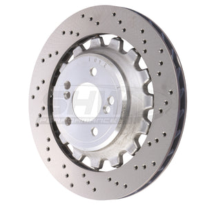 SHW Performance BRR48254 SHW 19-21 fits BMW M2 Competition 3.0L Right Rear Cross-Drilled Lightweight Brake Rotor (34118072020)