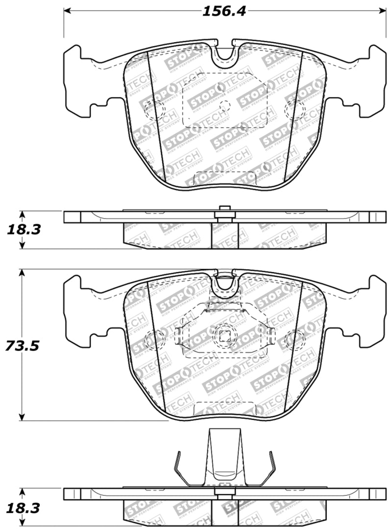 Stoptech 309.0681 Performance 00-04 fits BMW M5 E39 / 00-06 X5 / 03-05 Range Rover HSE Front Brake Pads