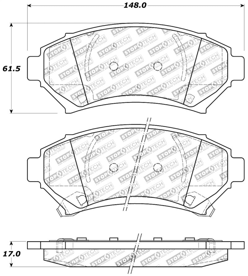Stoptech 309.0699 Sport Brake Pads w/Shims and Hardware - Front