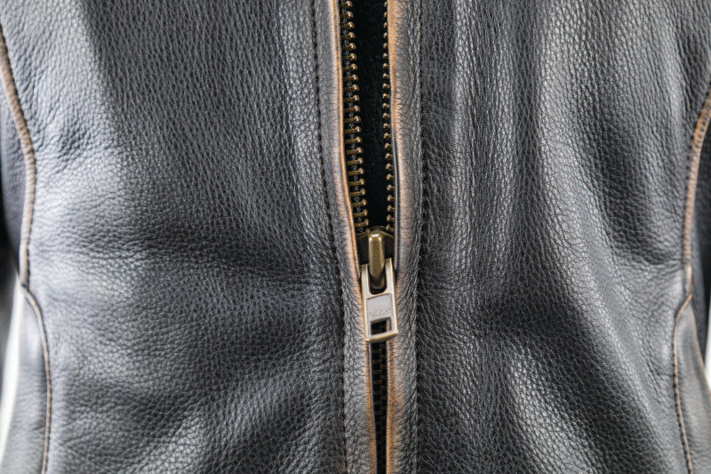 Kuryakyn 094388 Kuryakyn Leather By River Road Dame Vintage Leather Jacket Black Womens - Small