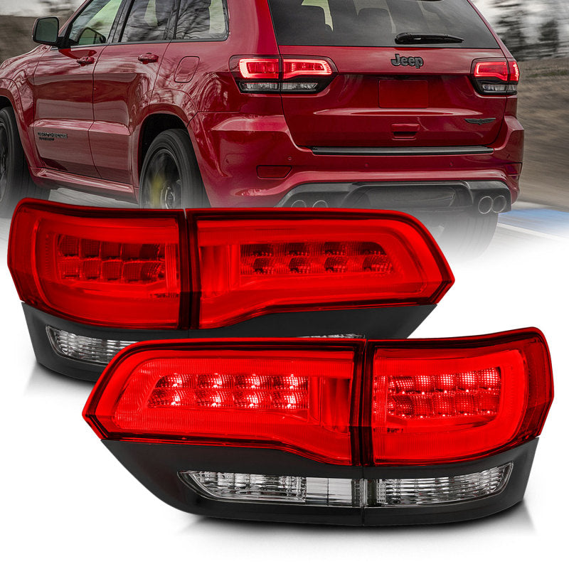 ANZO 311268 2016 fits Jeep 14-20 Grand Cherokee LED Taillights Red/Clear