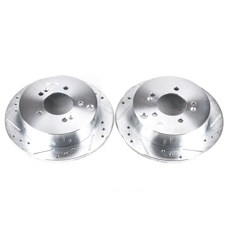 PowerStop fits Hyundai 01-06 Santa Fe Rear Evolution Drilled & Slotted Rotors -