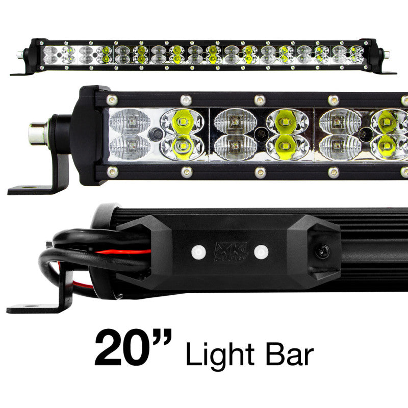 XK XK-BAR-20 Glow RGBW Light Bar High Power Offroad Work/Hunting Light w/ Bluetooth Controller 20In